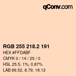 Color code: RGB 255 218.2 191 | qconv.com
