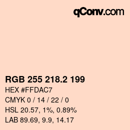 Color code: RGB 255 218.2 199 | qconv.com