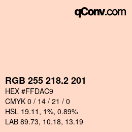 Color code: RGB 255 218.2 201 | qconv.com