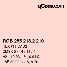 Color code: RGB 255 218.2 210 | qconv.com