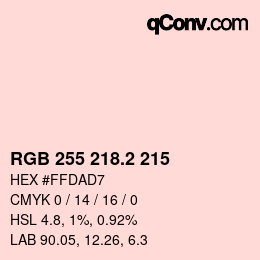 Color code: RGB 255 218.2 215 | qconv.com
