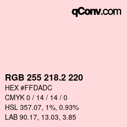 Color code: RGB 255 218.2 220 | qconv.com