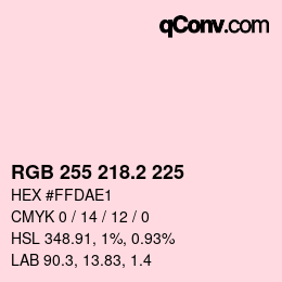 Color code: RGB 255 218.2 225 | qconv.com
