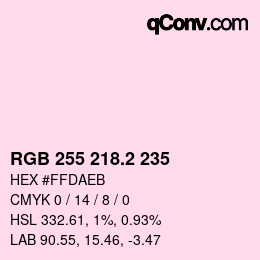 Color code: RGB 255 218.2 235 | qconv.com