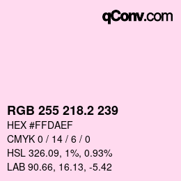 Color code: RGB 255 218.2 239 | qconv.com
