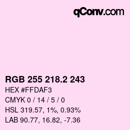 Color code: RGB 255 218.2 243 | qconv.com