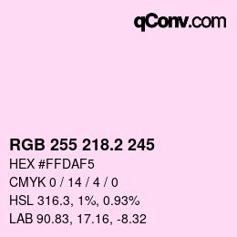 Color code: RGB 255 218.2 245 | qconv.com