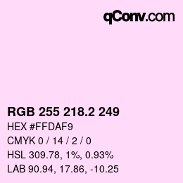 Color code: RGB 255 218.2 249 | qconv.com