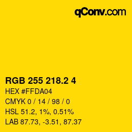 カラーコード: RGB 255 218.2 4 | qconv.com