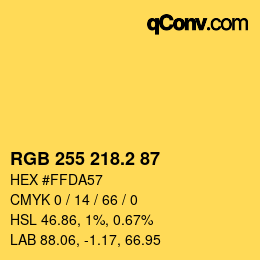 Color code: RGB 255 218.2 87 | qconv.com