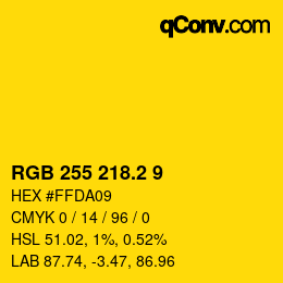 カラーコード: RGB 255 218.2 9 | qconv.com