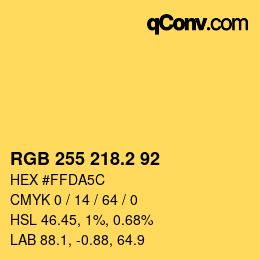 Color code: RGB 255 218.2 92 | qconv.com
