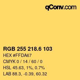 カラーコード: RGB 255 218.6 103 | qconv.com