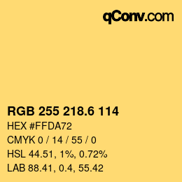 カラーコード: RGB 255 218.6 114 | qconv.com