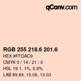 カラーコード: RGB 255 218.6 201.6 | qconv.com
