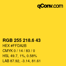 カラーコード: RGB 255 218.6 43 | qconv.com