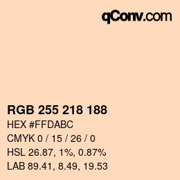 Color code: RGB 255 218 188 | qconv.com