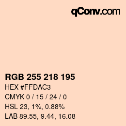 Color code: RGB 255 218 195 | qconv.com