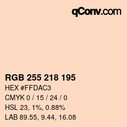 颜色代码: RGB 255 218 195 | qconv.com
