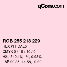 カラーコード: RGB 255 218 229 | qconv.com