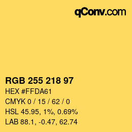 Color code: RGB 255 218 97 | qconv.com