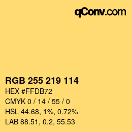 Color code: RGB 255 219 114 | qconv.com