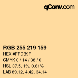 Código de color: RGB 255 219 159 | qconv.com