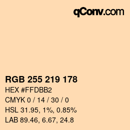 カラーコード: RGB 255 219 178 | qconv.com