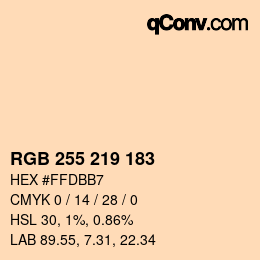 Color code: RGB 255 219 183 | qconv.com