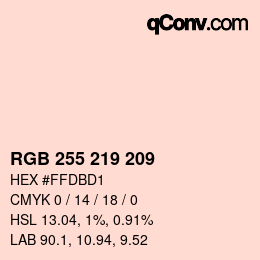 Color code: RGB 255 219 209 | qconv.com