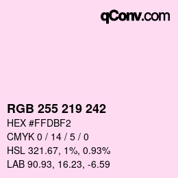 Código de color: RGB 255 219 242 | qconv.com