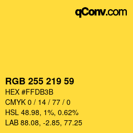 カラーコード: RGB 255 219 59 | qconv.com