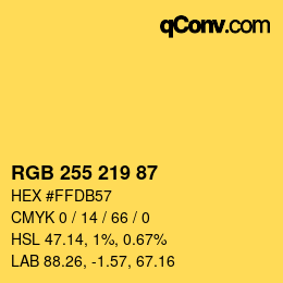 カラーコード: RGB 255 219 87 | qconv.com
