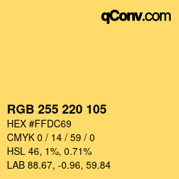 Color code: RGB 255 220 105 | qconv.com