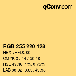 Color code: RGB 255 220 128 | qconv.com