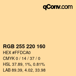 Color code: RGB 255 220 160 | qconv.com