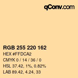 Color code: RGB 255 220 162 | qconv.com