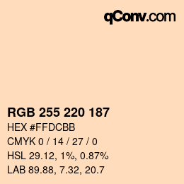 Color code: RGB 255 220 187 | qconv.com