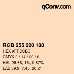 カラーコード: RGB 255 220 188 | qconv.com