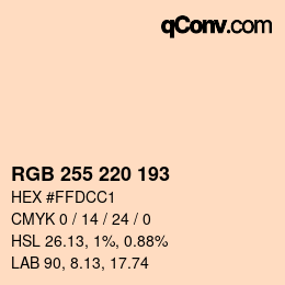 Color code: RGB 255 220 193 | qconv.com