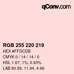 Color code: RGB 255 220 219 | qconv.com