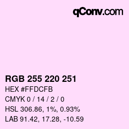 Color code: RGB 255 220 251 | qconv.com