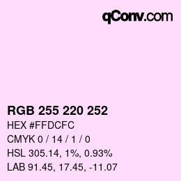 Color code: RGB 255 220 252 | qconv.com