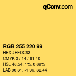 Color code: RGB 255 220 99 | qconv.com