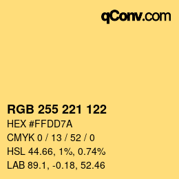 Color code: RGB 255 221 122 | qconv.com