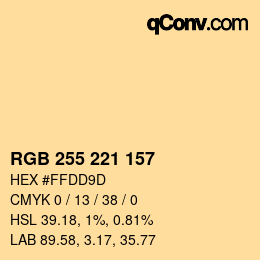 Farbcode: RGB 255 221 157 | qconv.com