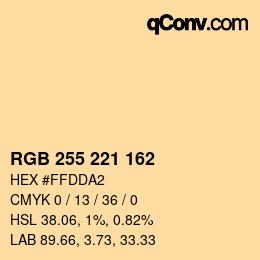 Color code: RGB 255 221 162 | qconv.com