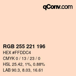 Color code: RGB 255 221 196 | qconv.com