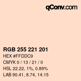 Color code: RGB 255 221 201 | qconv.com