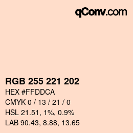 Farbcode: RGB 255 221 202 | qconv.com
